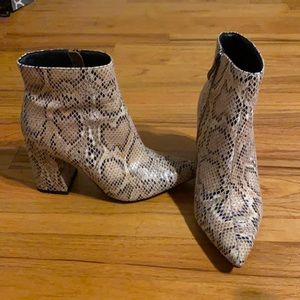Public Desire snake print booties